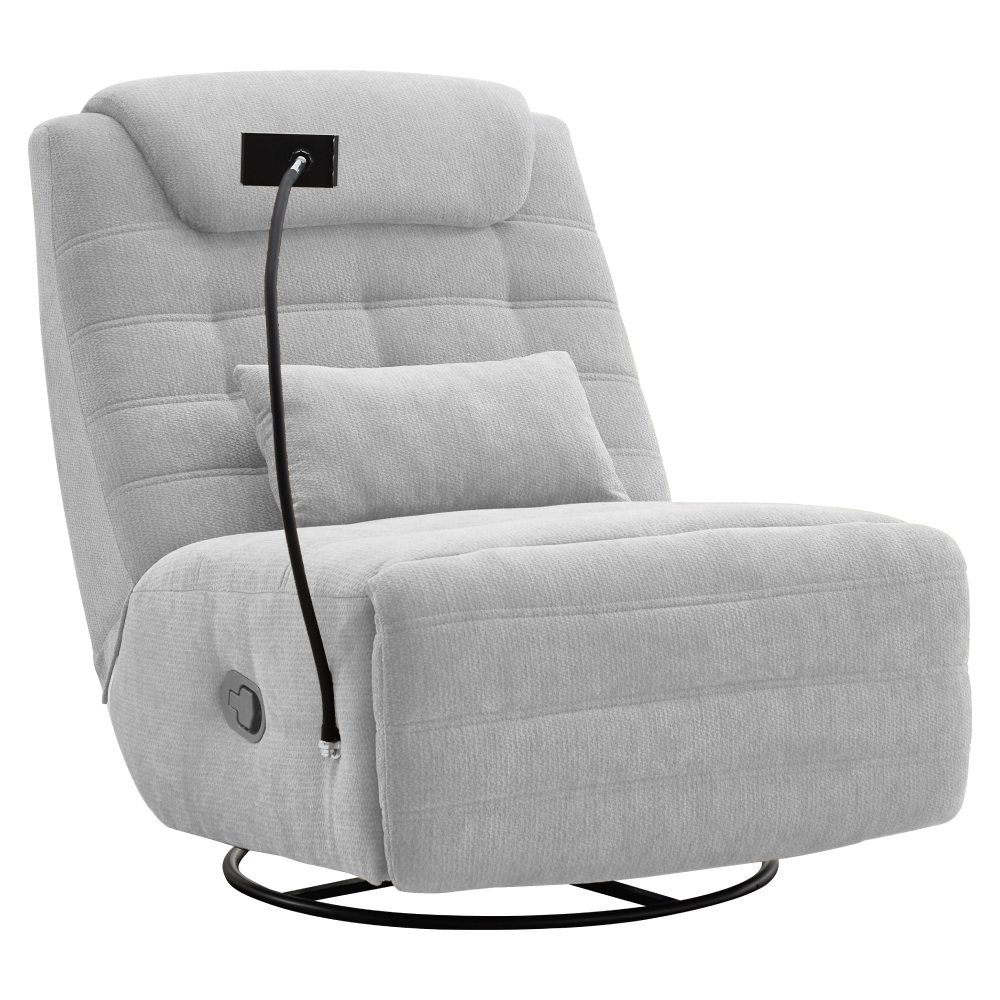 Fotoliu de lux pivotant, cu balansare, gri deschis, UMBRO [0]