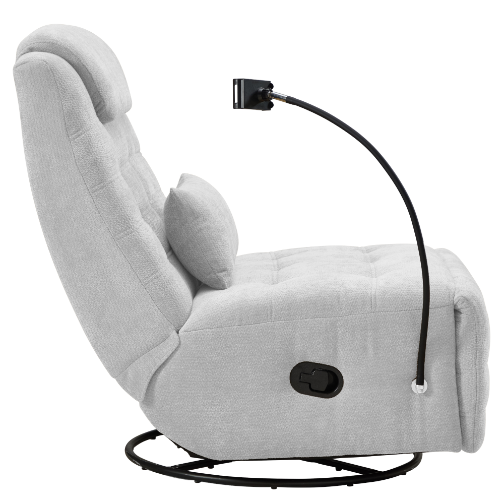 Fotoliu de lux pivotant, cu balansare, gri deschis, UMBRO [2]