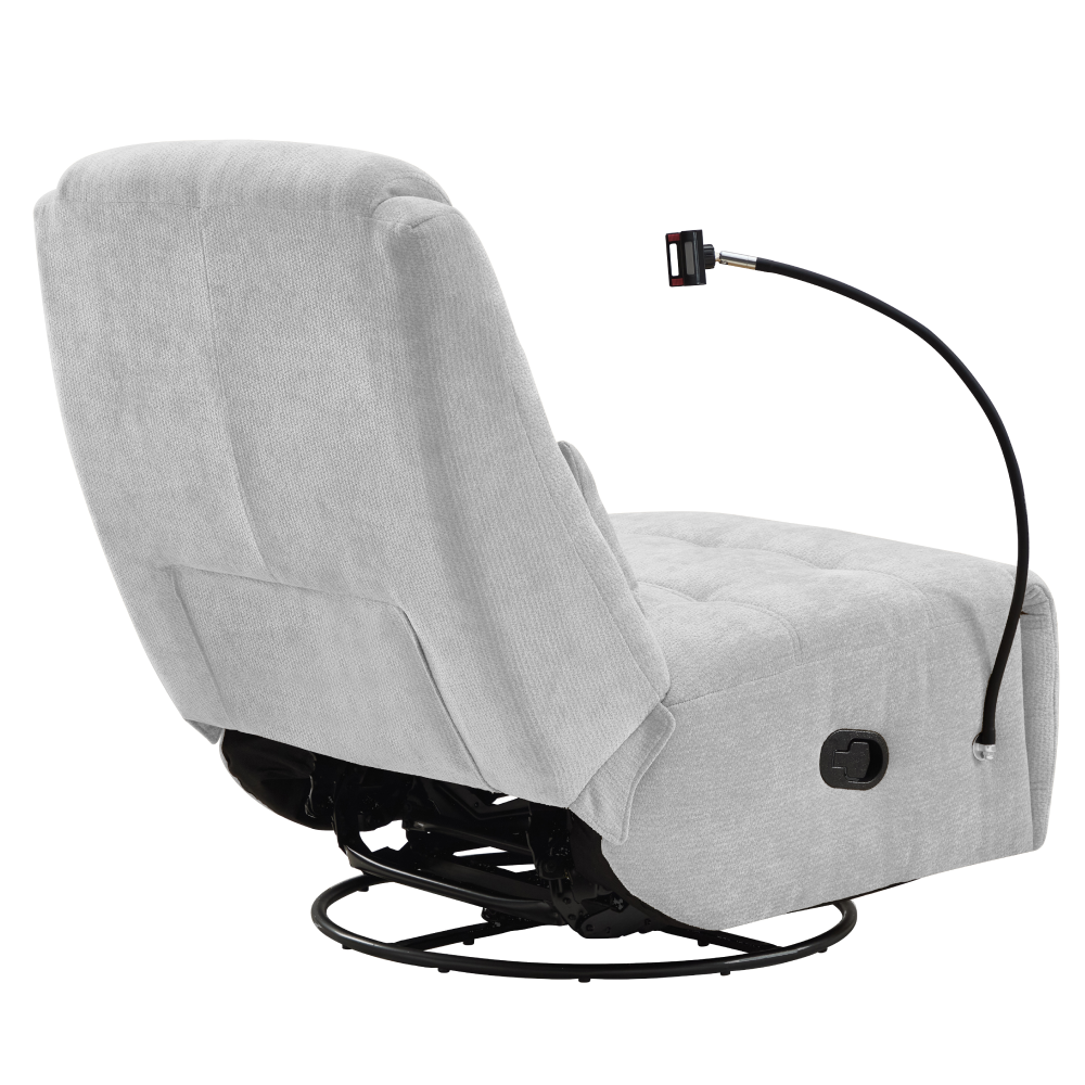 Fotoliu de lux pivotant, cu balansare, gri deschis, UMBRO [3]