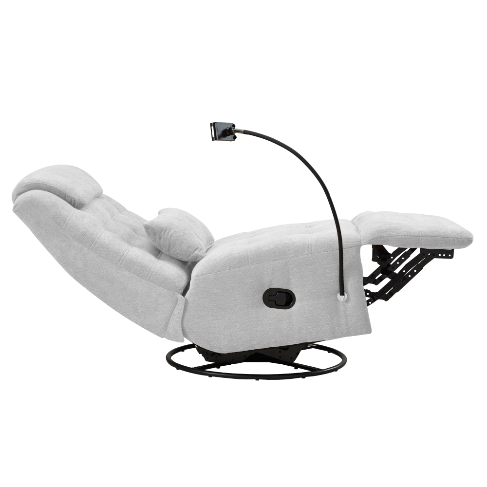 Fotoliu de lux pivotant, cu balansare, gri deschis, UMBRO [6]