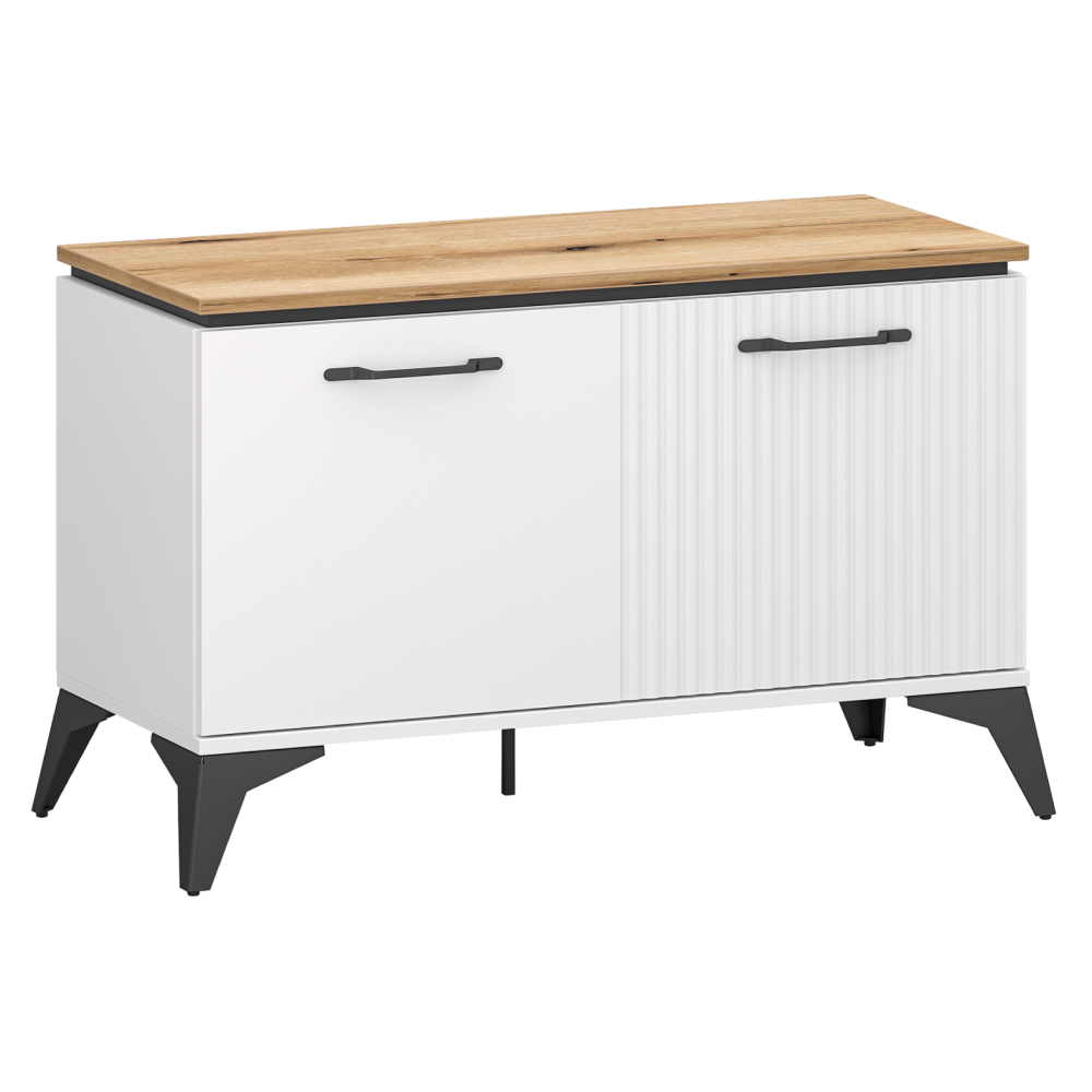 Mobilier Hol/Cuiere - Pantofar, alb/stejar evoke, VELIS 2D