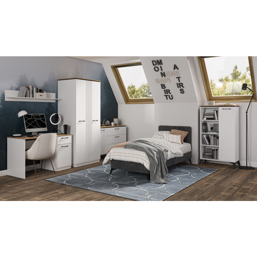 Măsuţă de cafea, alb/stejar evoke, VELIS 1D [2]