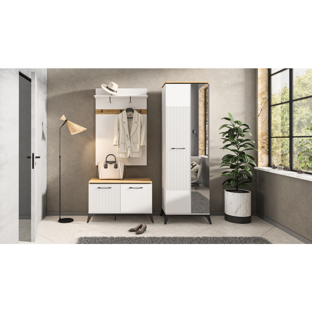 Cuier de perete 80, alb/stejar evoke, VELIS [3]