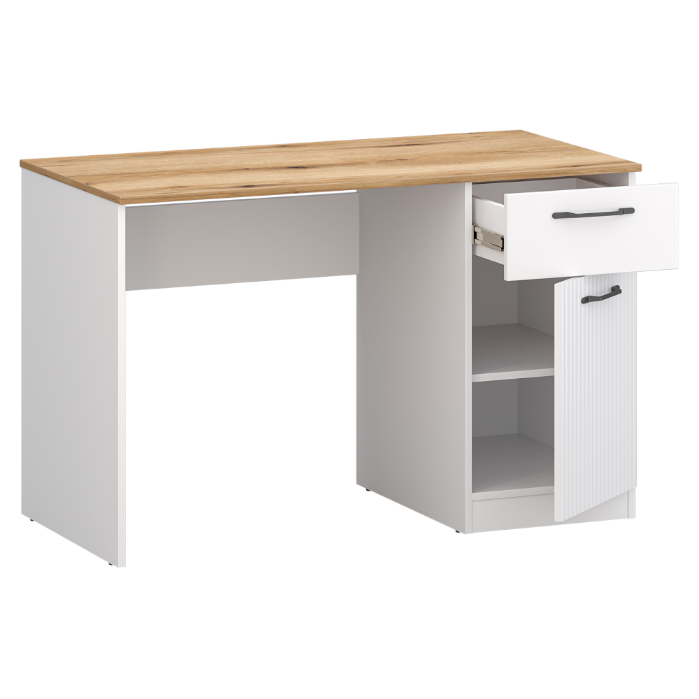 Masă PC, alb/stejar evoke, VELIS 1D1S/120 [5]