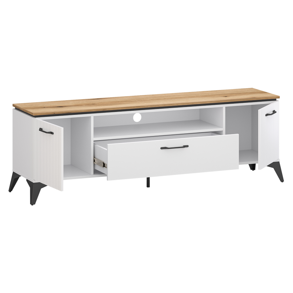 Măsuţă TV, alb/stejar evoke, VELIS 2D1S/170 [5]