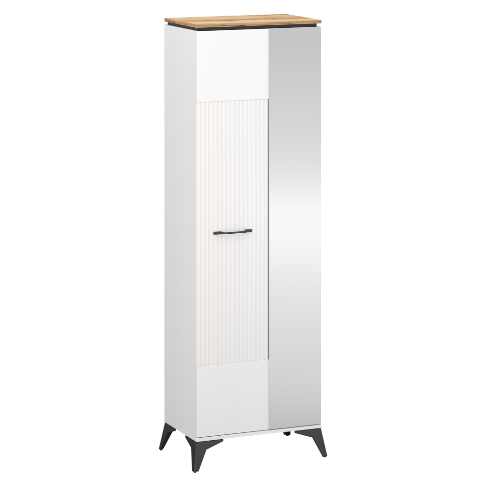 Dulap cu oglindă, alb/stejar evoke, VELIS 1D/40 [6]