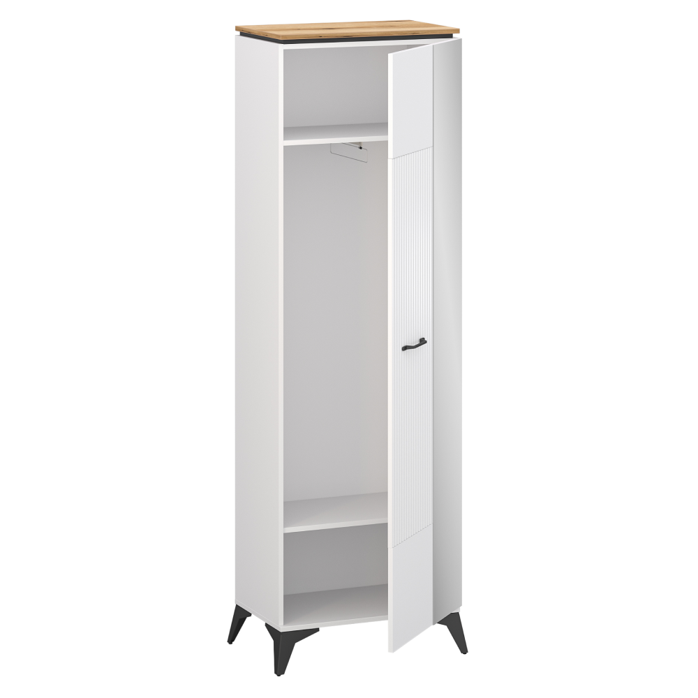 Dulap cu oglindă, alb/stejar evoke, VELIS 1D/40 [5]