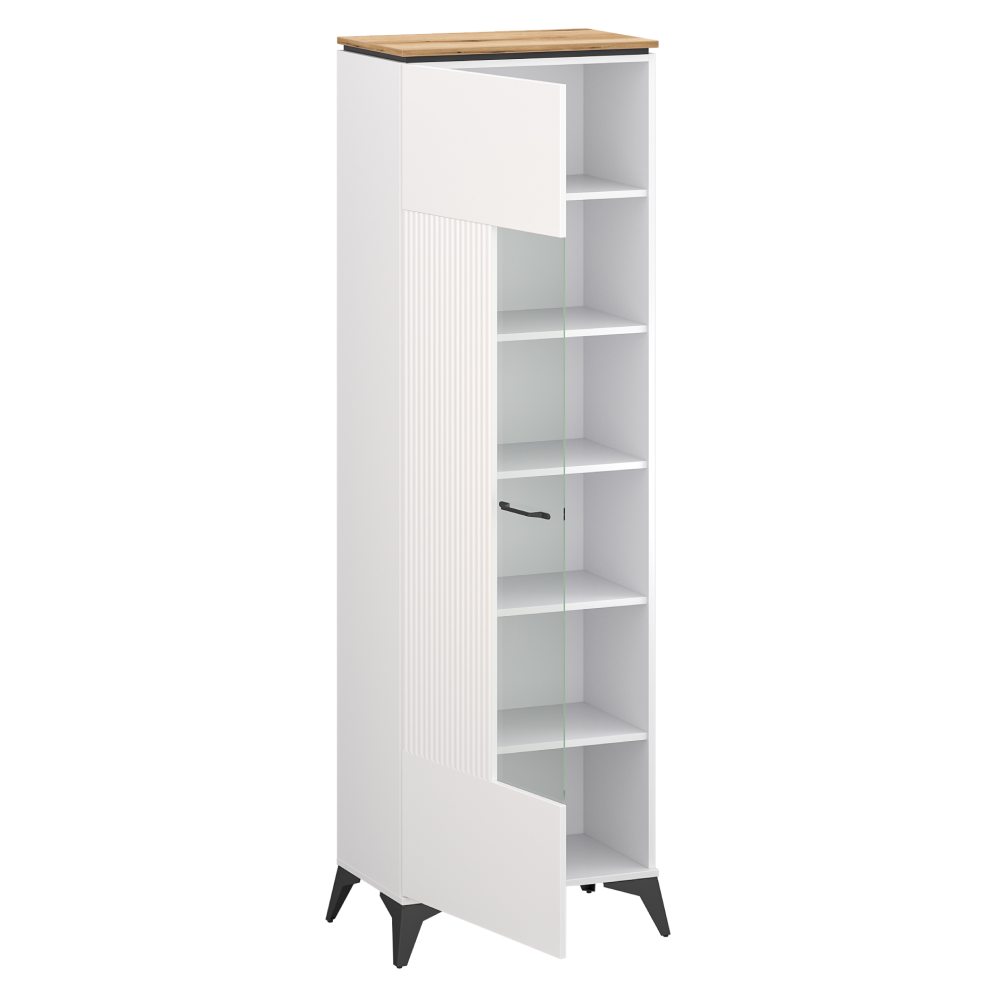 Vitrină, alb/stejar evoke, VELIS 1D [5]