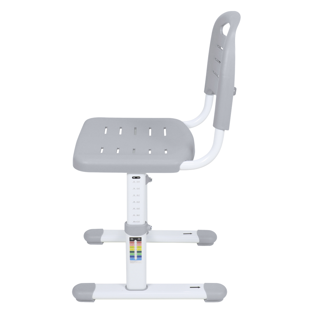 Birou şi scaun crescător, gri/alb, set ZION [10]