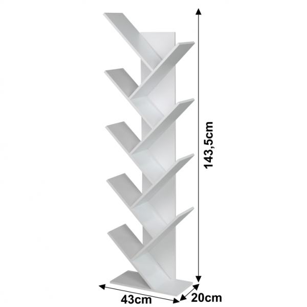 Etajera pentru carti ,143 cm inaltime, alb,Bortis Impex [3]