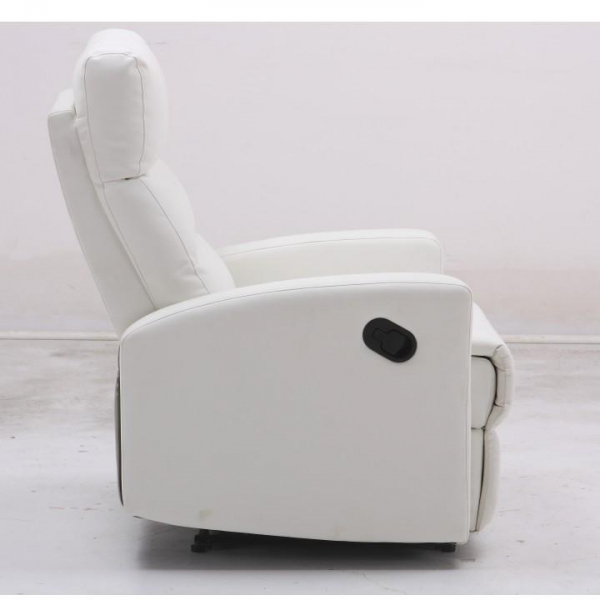 Fotoliu relaxant ,cu recliner, piele eco alba  , Bortis Impex [4]