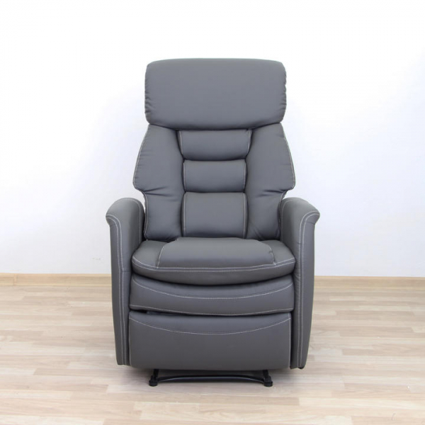 Fotoliu relaxant,cu recliner , piele ecologică gri,Bortis Impex [5]
