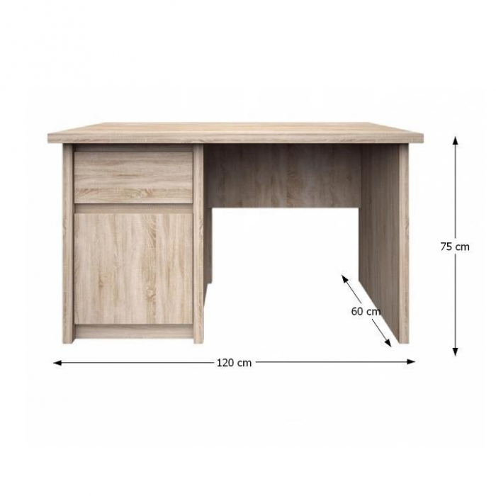 Birou cu usa si sertar ,stejar sonoma ,120 cm [2]