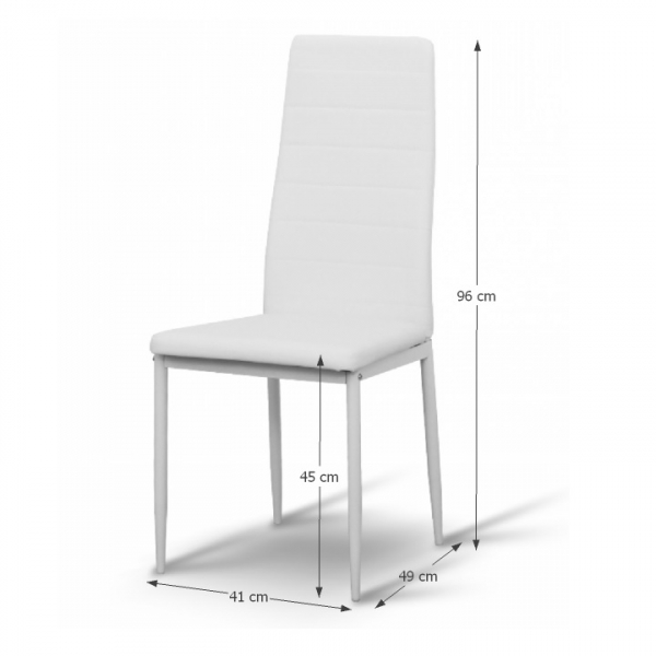 Scaun Bucatarie/Dining ,piele eco alba/metal alb,modern ,Bortis Impex [2]