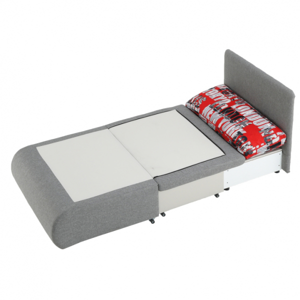 Fotoliu extensibil, stofa /textil gri/model, cu lada ,Bortis [12]