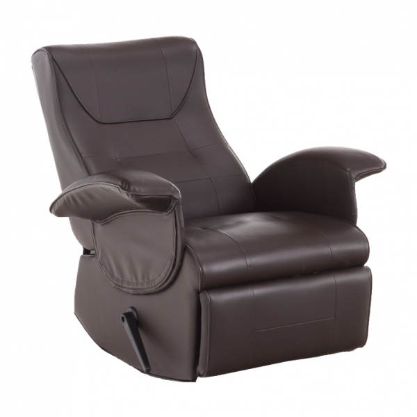 Fotoliu relaxant/confortabil cu recliner mecanic ,pentru living/hol/birou ,piele eco maro,Bortis [2]