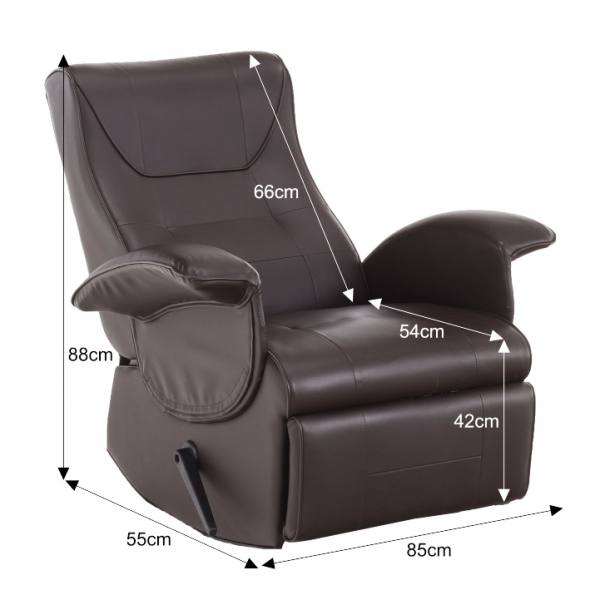 Fotoliu relaxant/confortabil cu recliner mecanic ,pentru living/hol/birou ,piele eco maro,Bortis [3]