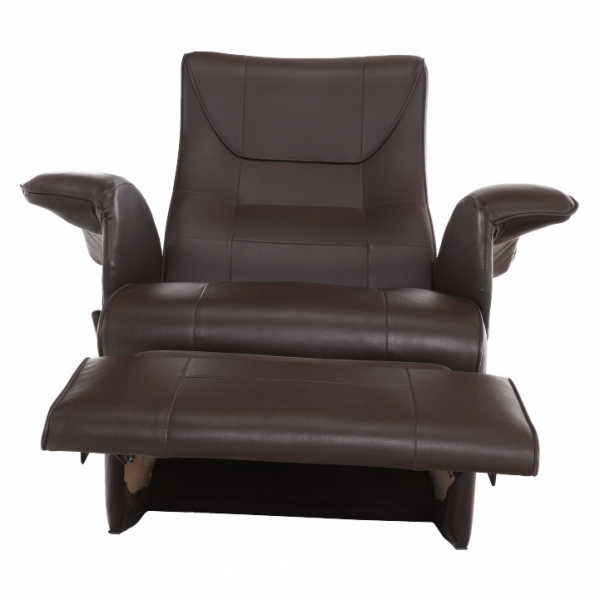 Fotoliu relaxant/confortabil cu recliner mecanic ,pentru living/hol/birou ,piele eco maro,Bortis [6]