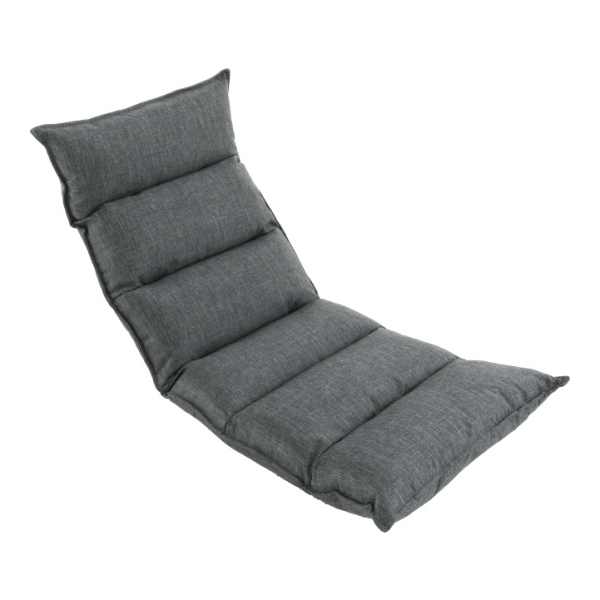 Fotoliu relaxant ,de podea, reglabil ,extensibil ,stofa gri , 134x50 cm,Bortis [7]