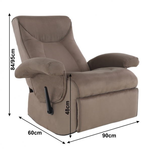 Fotoliu relaxant, cu funcţie electrică de vibraţie -masaj, textil gri maronie,Bortis Impex [2]
