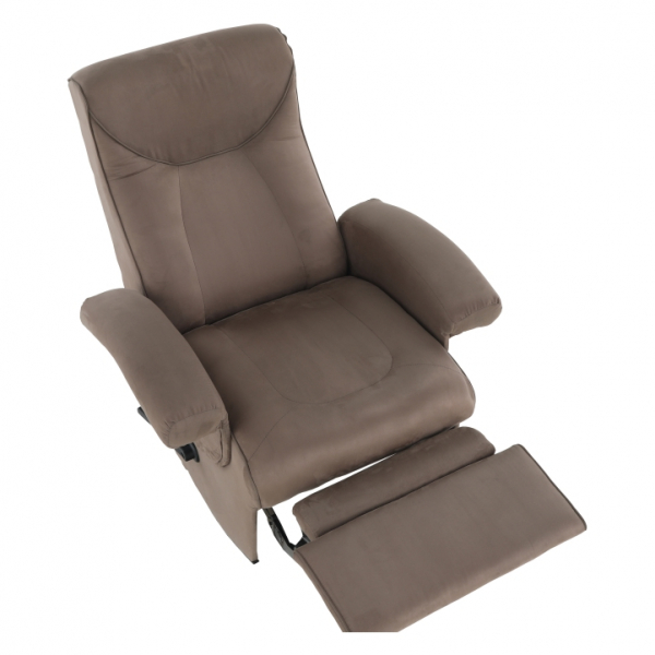 Fotoliu relaxant, cu funcţie electrică de vibraţie -masaj, textil gri maronie,Bortis Impex [17]