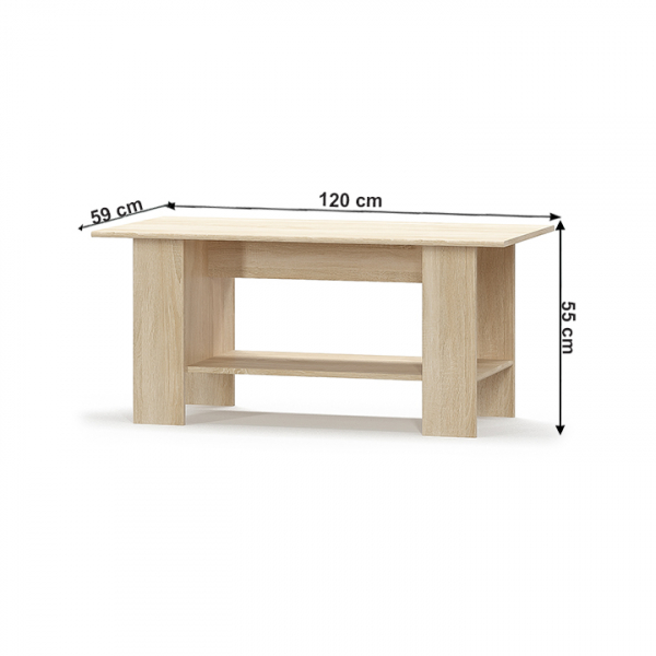 Masuta cafea, stejar sonoma , 120x59x55 cm, Bortis Impex [2]
