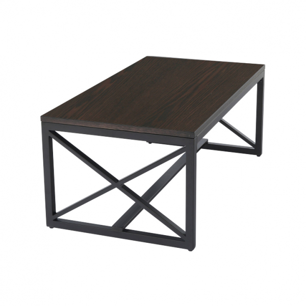 Masuta de cafea metal negru/mdf nuc ,90 cm ,Bortis Impex [11]