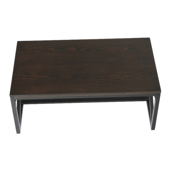 Masuta de cafea metal negru/mdf nuc ,90 cm ,Bortis Impex [4]