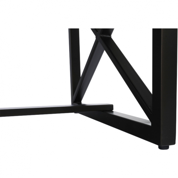 Masuta de cafea metal negru/mdf nuc ,90 cm ,Bortis Impex [15]