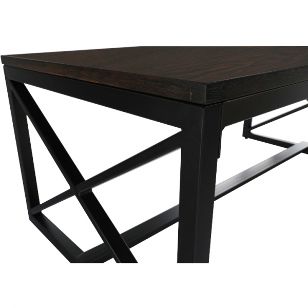 Masuta de cafea metal negru/mdf nuc ,90 cm ,Bortis Impex [17]