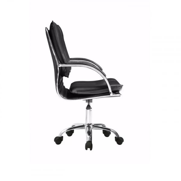 Scaun directorial/scaun de birou,piele eco neagră/crom, inaltime reglabila , Bortis Impex [3]