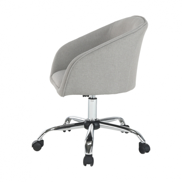 Fotoliu /scaun birou, baza metal cromat ,reglabil, pe rotile ,stofa gri,Bortis [3]