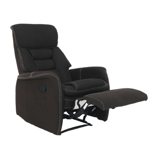 Fotoliu relaxant/confortabil cu recliner ,pentru living/hol/birou ,textil stofa maro-ciocolatiu,Bortis [1]