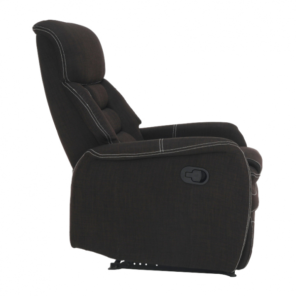 Fotoliu relaxant/confortabil cu recliner ,pentru living/hol/birou ,textil stofa maro-ciocolatiu,Bortis [3]