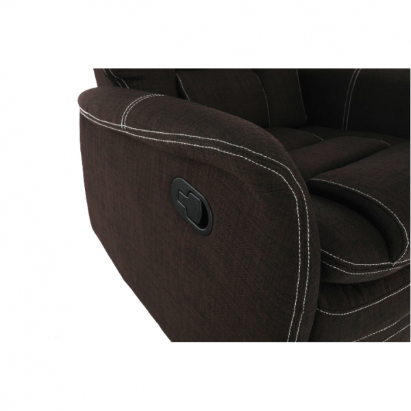 Fotoliu relaxant/confortabil cu recliner ,pentru living/hol/birou ,textil stofa maro-ciocolatiu,Bortis [11]