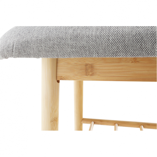 Pantofar/bancuta ,bambus/textil gri ,90 cm ,Bortis Impex [10]