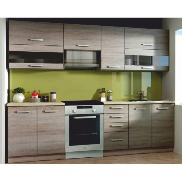 Set Bucatarie Sonoma, 260 cm lungime,vitrine sticla, blat termorezistent inclus,Bortis Impex [4]