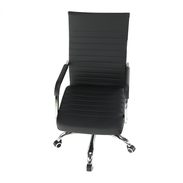 Scaun de birou ,directorial, piele eco neagra,suport cromat, reglabil,modern,Bortis [3]
