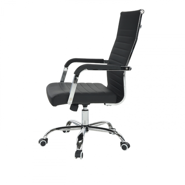 Scaun de birou ,directorial, piele eco neagra,suport cromat, reglabil,modern,Bortis [4]