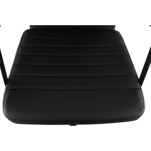 Scaun de birou ,directorial, piele eco neagra,suport cromat, reglabil,modern,Bortis [12]