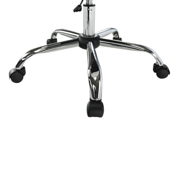 Fotoliu birou, baza metal cromat ,reglabil, pe rotile ,piele eco alb,Bortis [6]