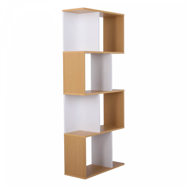 Etajera/Raft, pin/alb,145x60x24 cm,ideala pentru living/birou/hol/dormitor,Bortis [4]