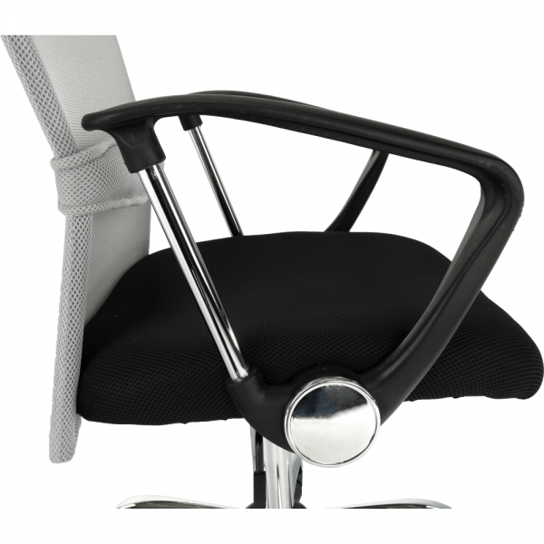 Scaun de birou ,directorial, mesh negru/gri,suport cromat, reglabil/functie balans,Bortis [7]