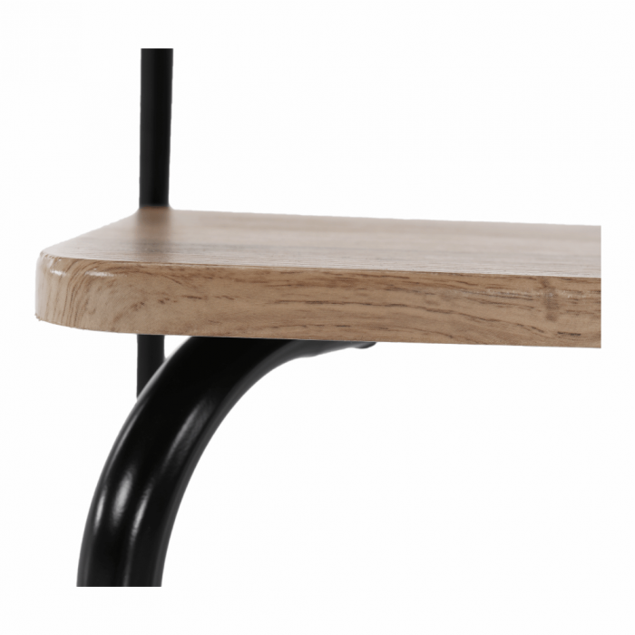 Set masa + 4 scaune din lemn , metal negru/mdf stejar artizan [4]