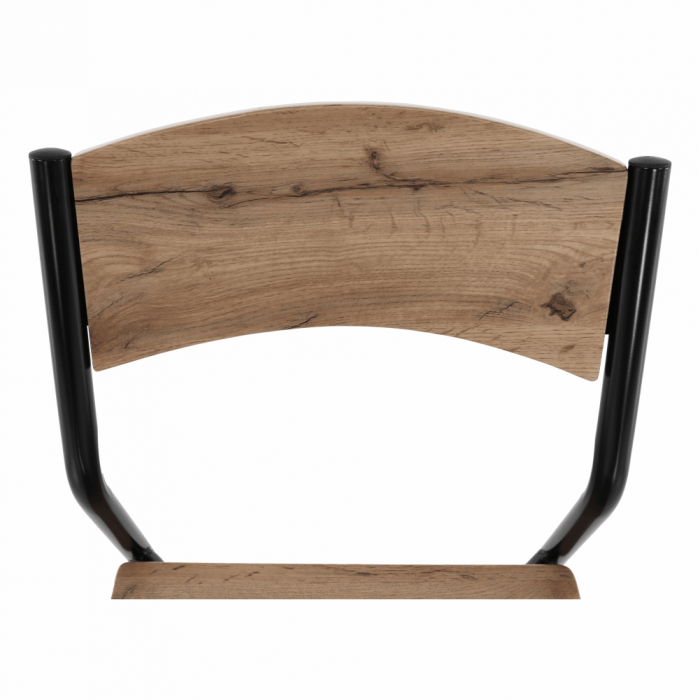 Set masa + 4 scaune din lemn , metal negru/mdf stejar artizan [7]