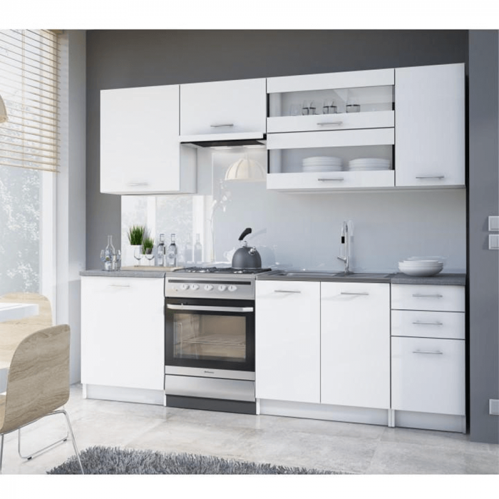 Ansamblu bucătărie 2,4 m, alb, FABIANA [5]