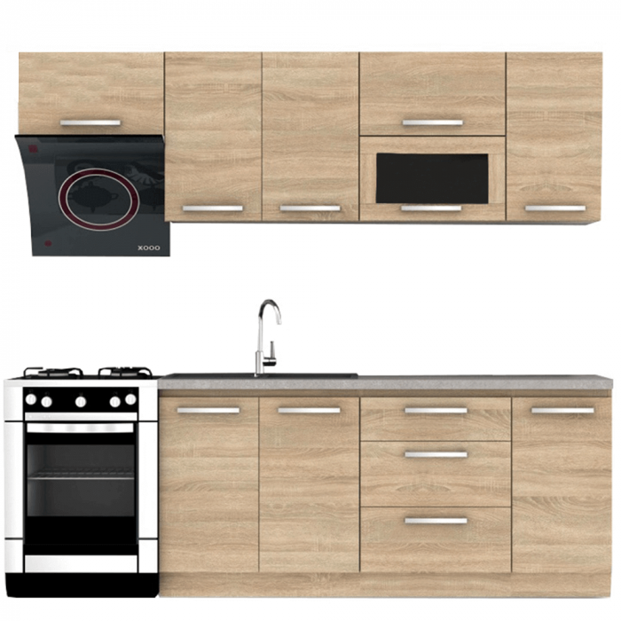 Ansamblu de bucătărie 2,4 m, stejar sonoma, NOVA PLUS [1]