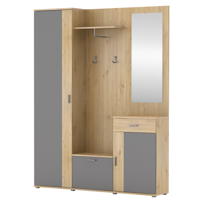 Ansamblu hol, stejar artisan/grafit, AMALIA [7]