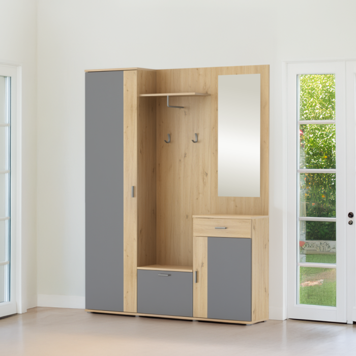 Ansamblu hol, stejar artisan/grafit, AMALIA [4]