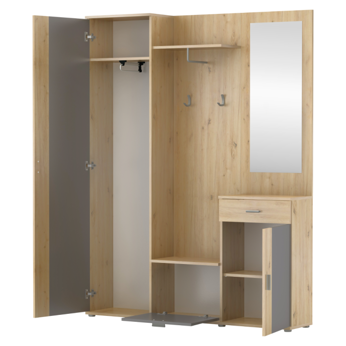 Ansamblu hol, stejar artisan/grafit, AMALIA [3]